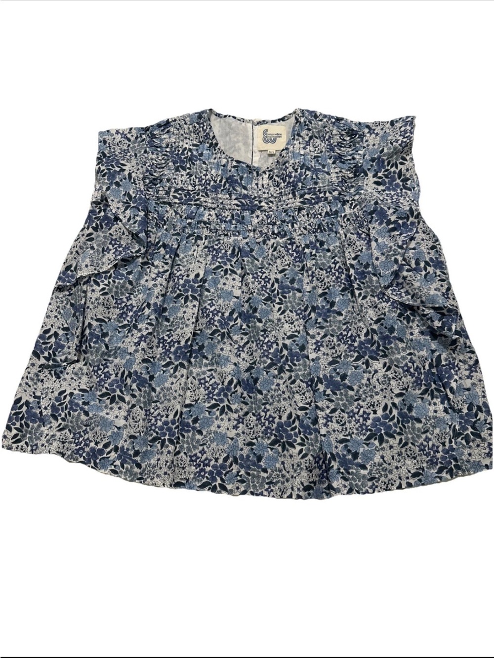 ERICA WILSON NANTUCKET Cotton/silk  Floral Blouse Size M/L